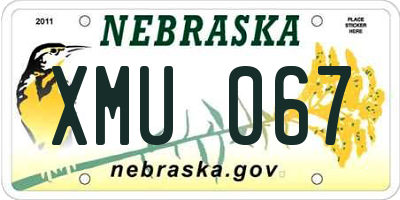 NE license plate XMU067