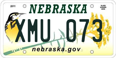 NE license plate XMU073