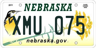 NE license plate XMU075