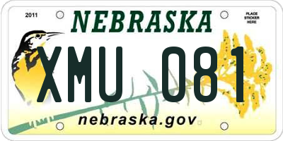 NE license plate XMU081
