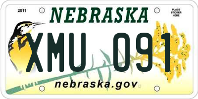 NE license plate XMU091