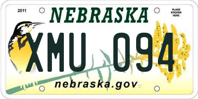 NE license plate XMU094