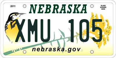 NE license plate XMU105