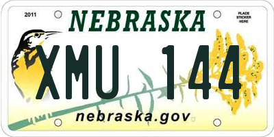 NE license plate XMU144