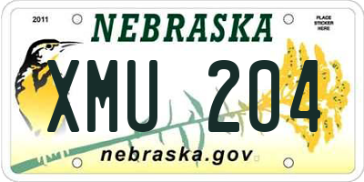 NE license plate XMU204