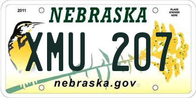 NE license plate XMU207