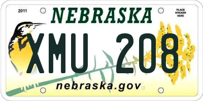 NE license plate XMU208