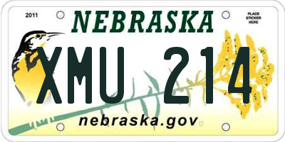 NE license plate XMU214