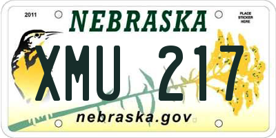 NE license plate XMU217
