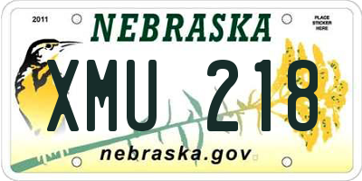 NE license plate XMU218