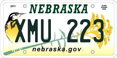 NE license plate XMU223
