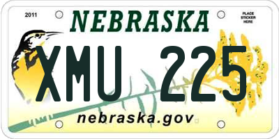 NE license plate XMU225