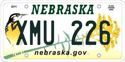 NE license plate XMU226