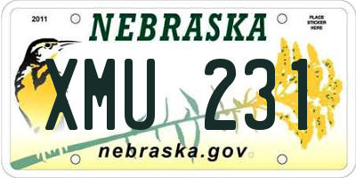 NE license plate XMU231