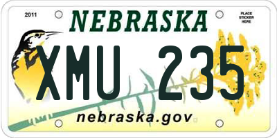 NE license plate XMU235