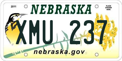 NE license plate XMU237