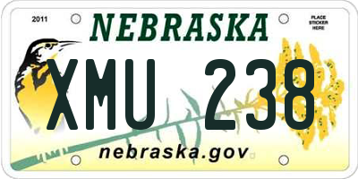 NE license plate XMU238