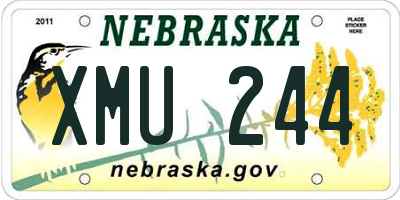 NE license plate XMU244
