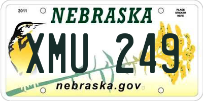 NE license plate XMU249
