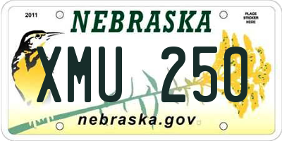 NE license plate XMU250