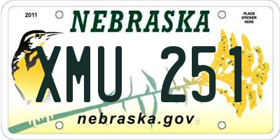 NE license plate XMU251