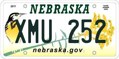 NE license plate XMU252