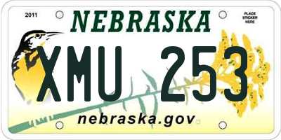 NE license plate XMU253