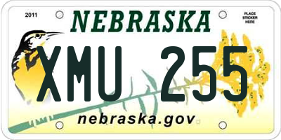 NE license plate XMU255
