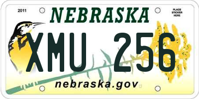 NE license plate XMU256