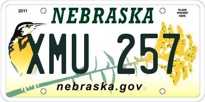 NE license plate XMU257