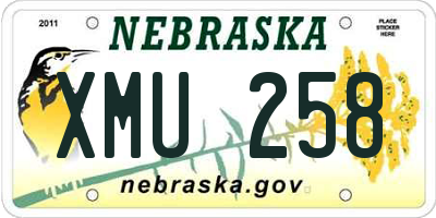 NE license plate XMU258