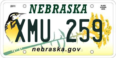 NE license plate XMU259