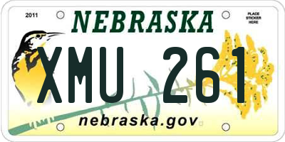 NE license plate XMU261