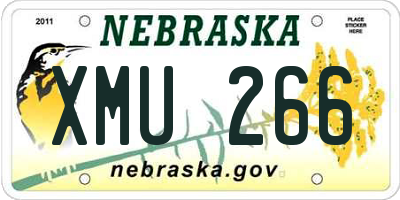 NE license plate XMU266