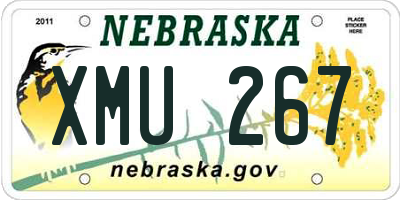 NE license plate XMU267
