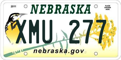 NE license plate XMU277