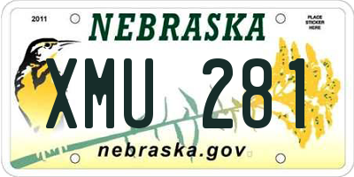 NE license plate XMU281