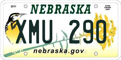 NE license plate XMU290