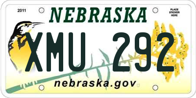 NE license plate XMU292