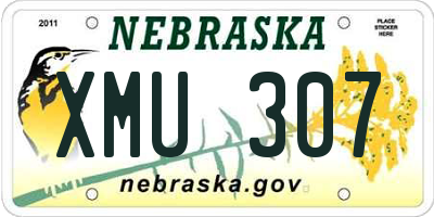 NE license plate XMU307