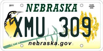 NE license plate XMU309