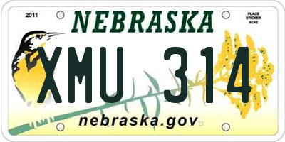 NE license plate XMU314