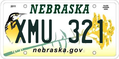 NE license plate XMU321