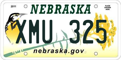 NE license plate XMU325