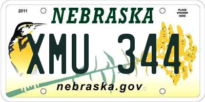 NE license plate XMU344