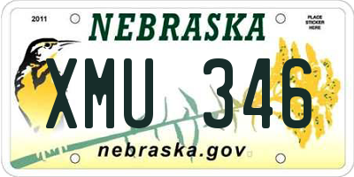 NE license plate XMU346