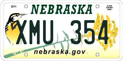 NE license plate XMU354