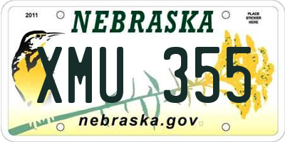 NE license plate XMU355