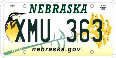 NE license plate XMU363