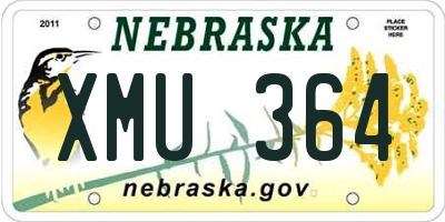NE license plate XMU364